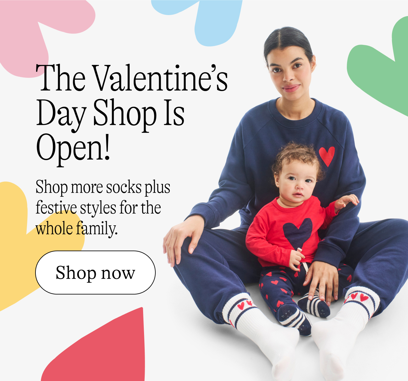 The Valentine’s Day Shop is Open! Shop more socks plus festive styles for the whole family.