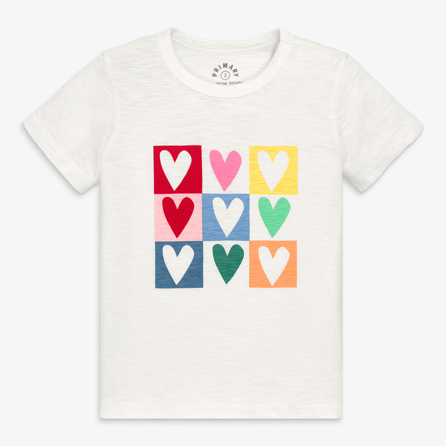 Kids rainbow candy hearts tee