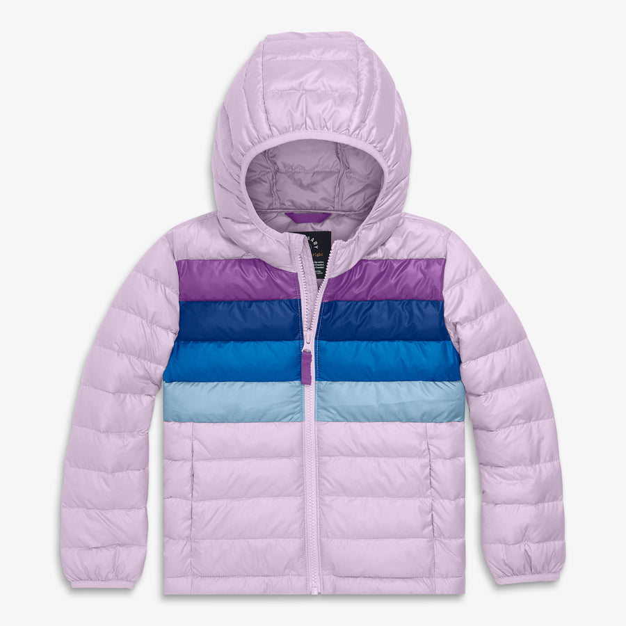 Kids stripe lightweight puffer jacket
