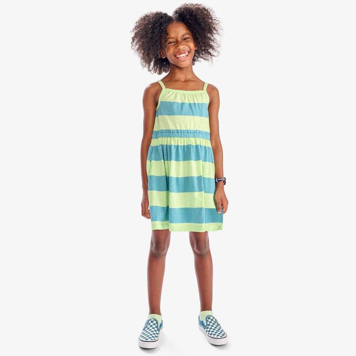 kids tank sundress in rugby stripe
