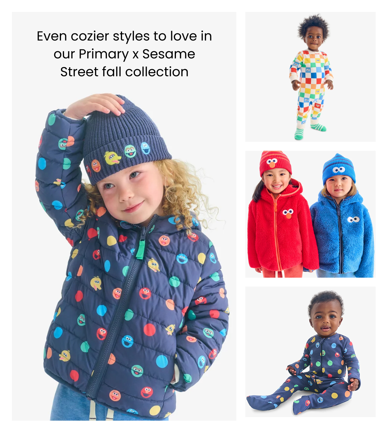 Even cozier styles to love in our Primary x Sesame Street fall collection