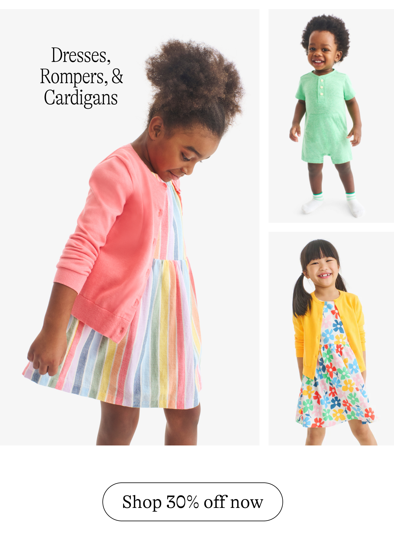 Dresses, Rompers, & Cardigans