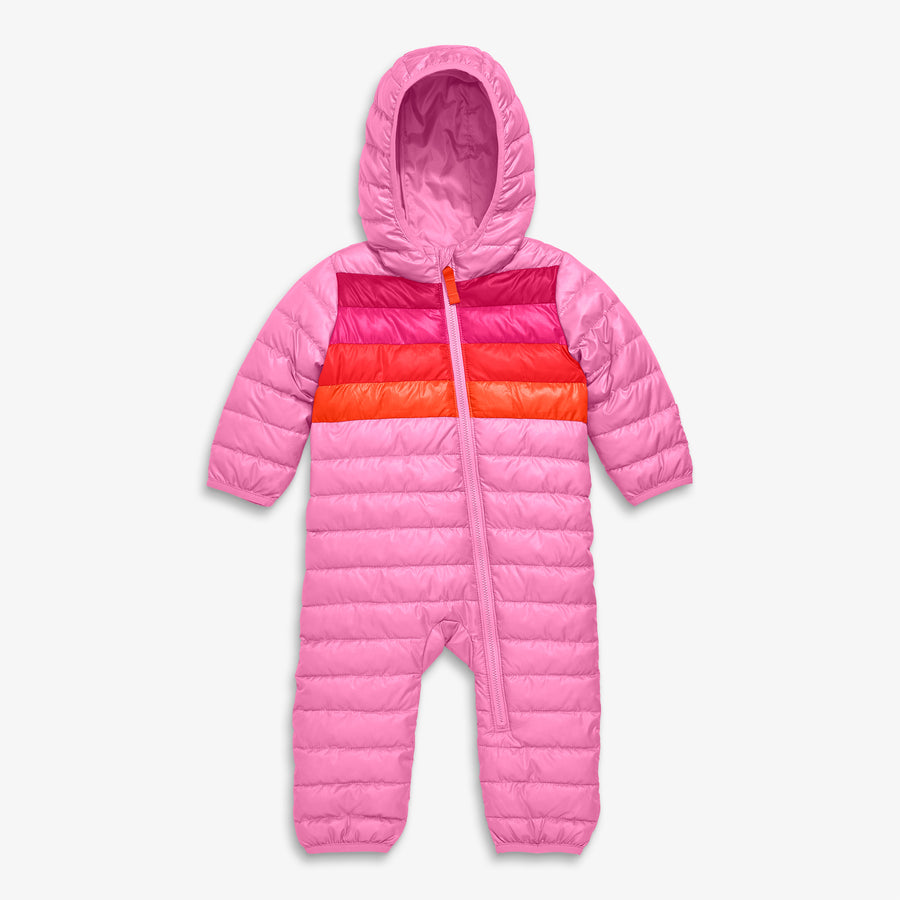 Baby stripe lightweight puffer suit