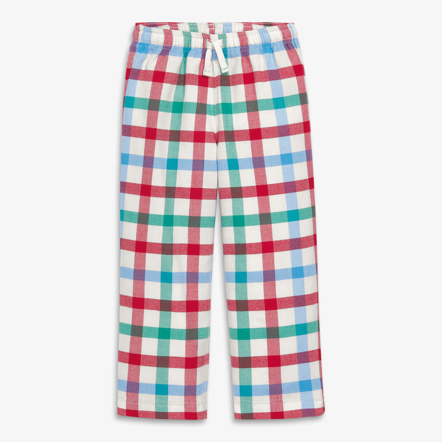 Kids flannel PJ pant in peppermint plaid