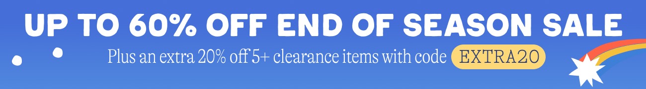 Up to 60% off end of season sale. plus save an extra 20% with code EXTRA20