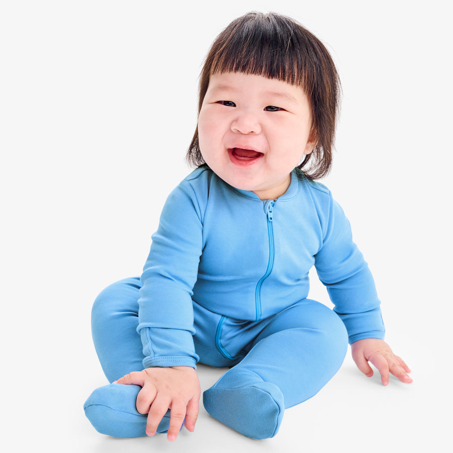 Baby organic zip footie