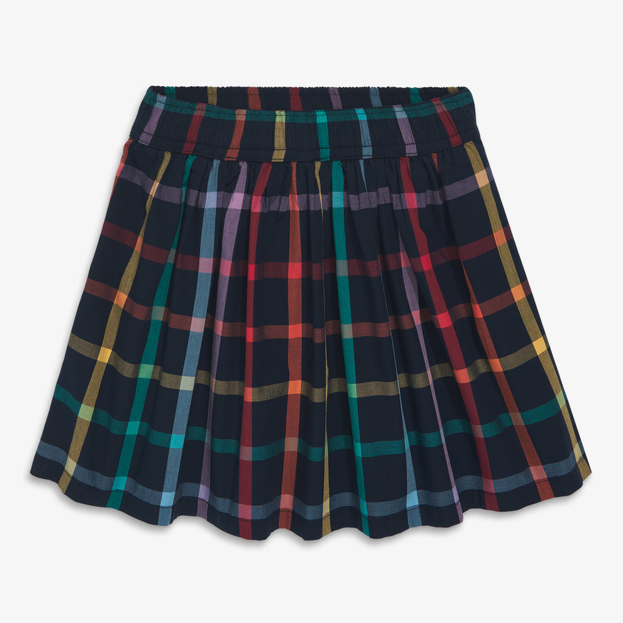 Kids rainbow plaid skirt