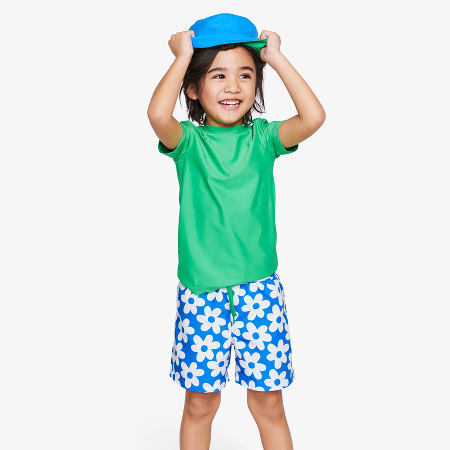 Clearance kids swim trunk in cutout blooms