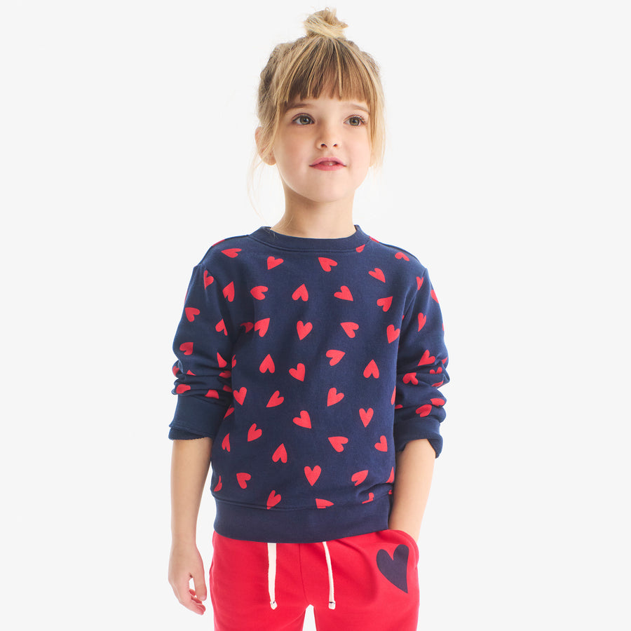 kids sweatshirt in confetti hearts