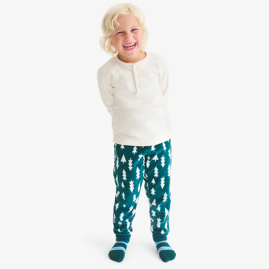 Kids organic long sleeve PJ top in rainbow fair isle