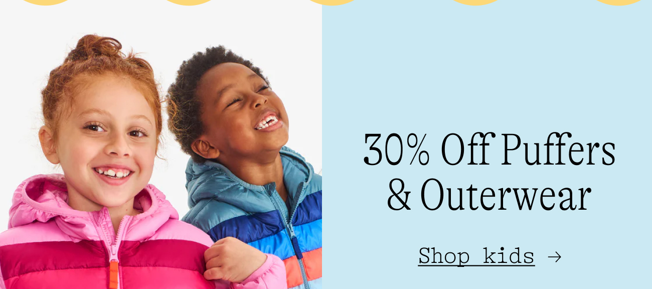 30% Off Puffers & Outerwear shop kids