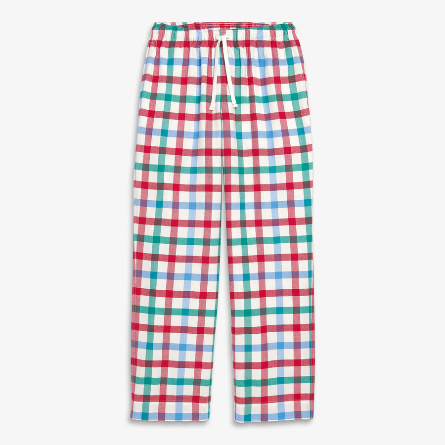 Adult flannel PJ pant in peppermint plaid (unisex fit)