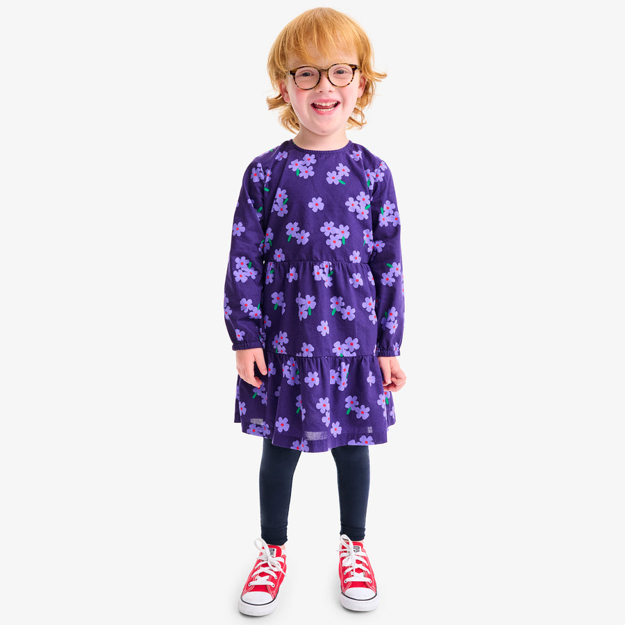 Kids tiered dress in violets