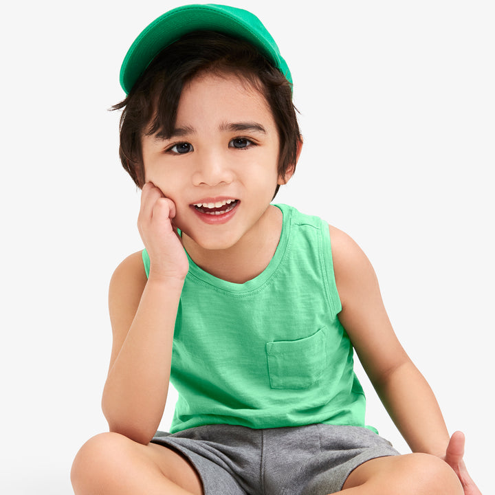 Kids slub pocket tank