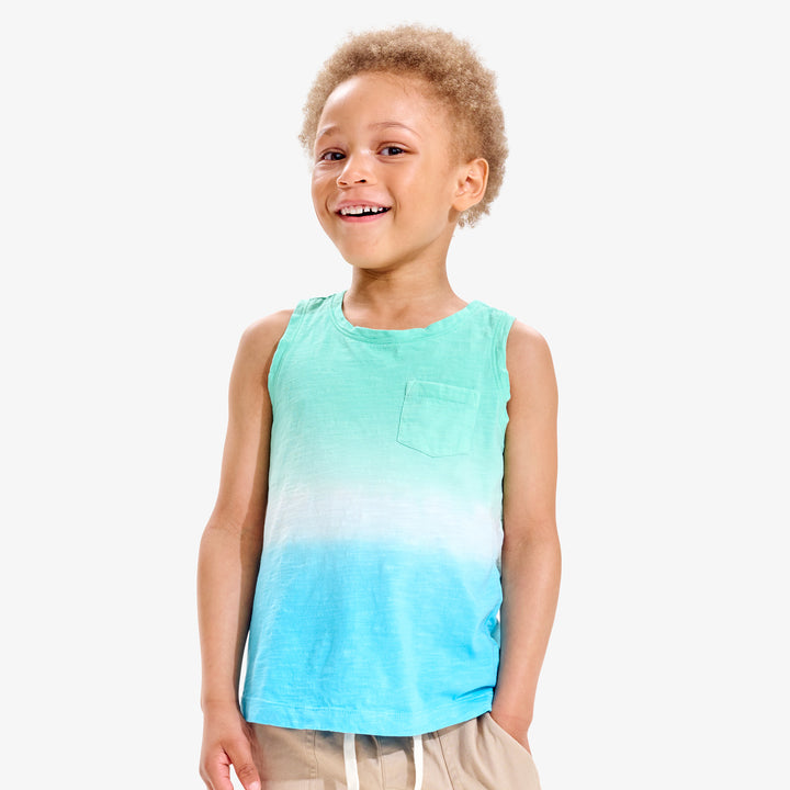 Kids pocket tank in dip-dye
