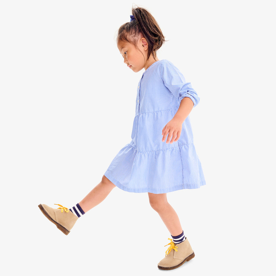 Kids popover dress in stripe