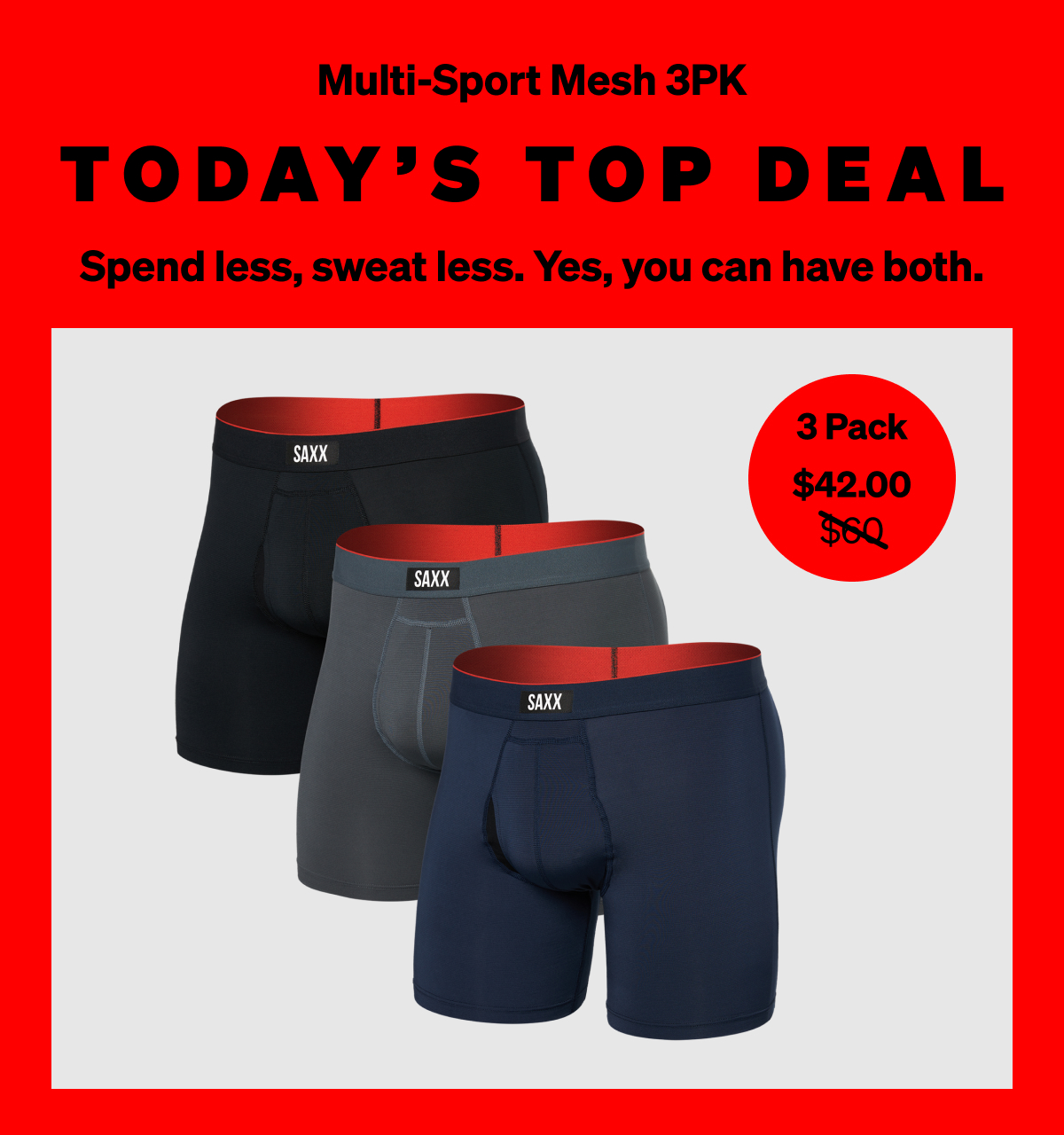 Multi-Sport Mesh Boxer Brief 3-Pack
