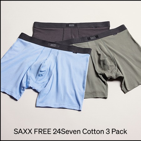 SAXX FREE 24Seven Cotton Everyday Boxer Brief (3 Pack)