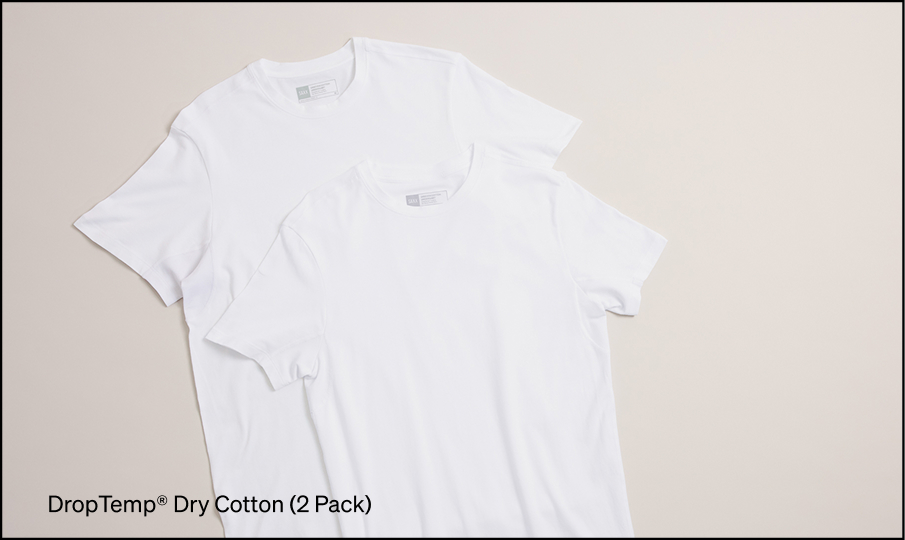 DropTemp® Dry Cotton Cooling Crew Neck Undershirt (2 Pack)