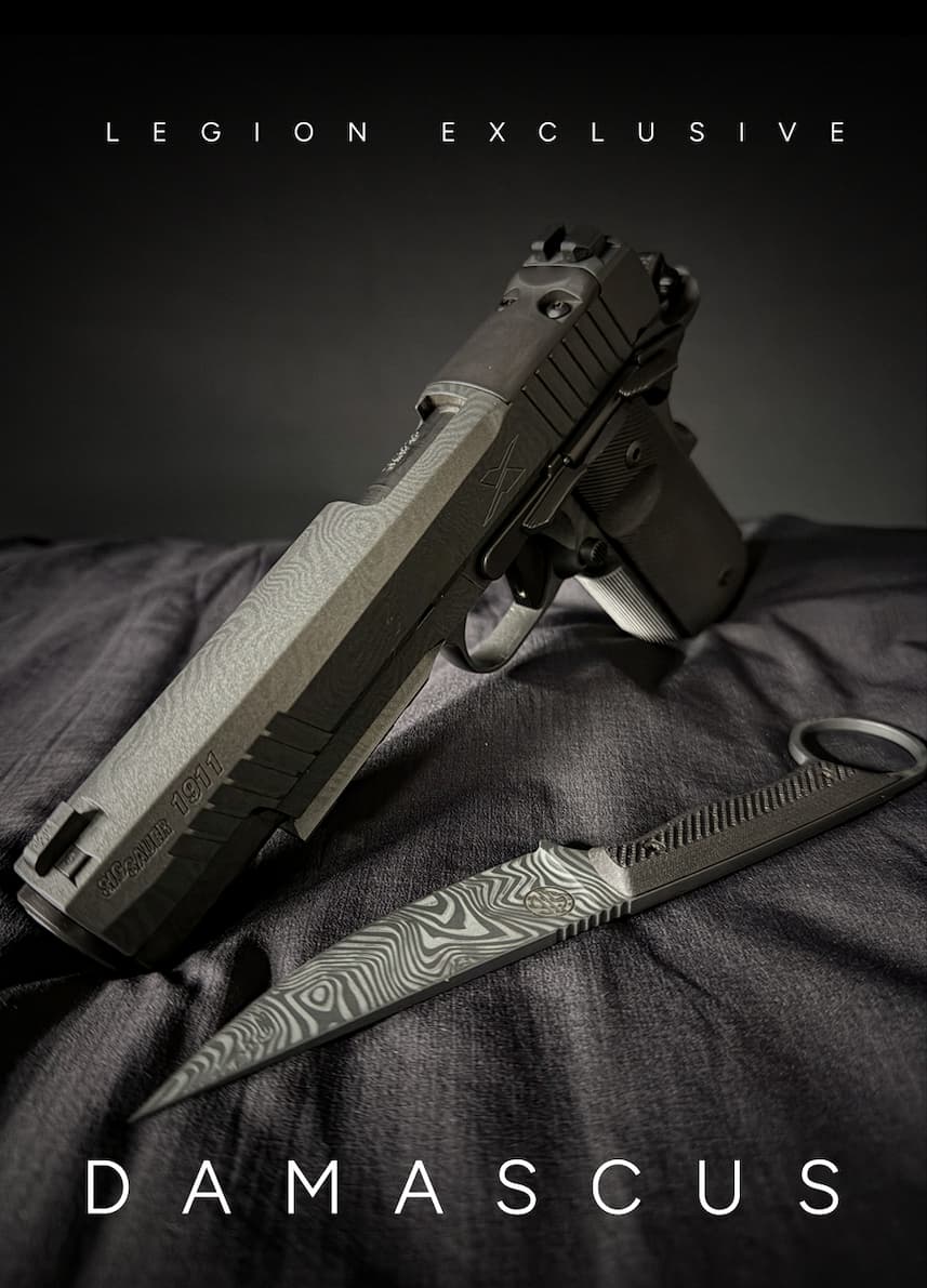 SIG SHORTS Limited Edition Damascus Cerakote 1911X Pistol & Wargoat Knife Kit