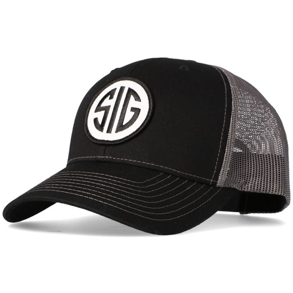 SIG - BLACK TRUCKER HAT WITH CHARCOAL MESH