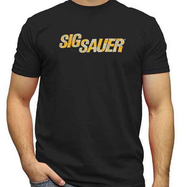 SIG SAUER BLACK MEN'S T-SHIRT HAWAIIAN PRINT