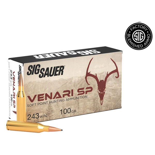 243 Winchester, 100GR, VENARI Soft Point Hunting-BLEMISHED