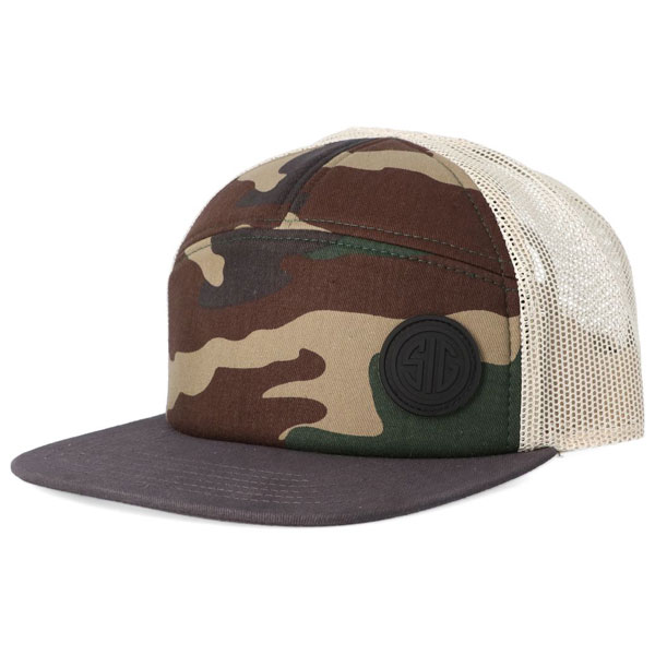 SIG MARK CAMO 7 PANEL TRUCKER HAT