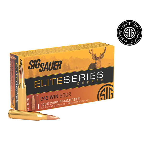 243 WIN, 80GR, ELITE SERIES COPPER - Blemished