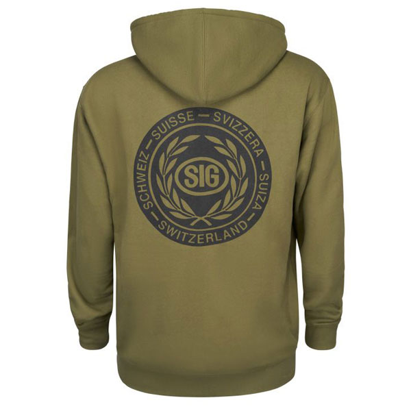 SWISS SIG LOGO ZIP UP HOODIE - GREEN