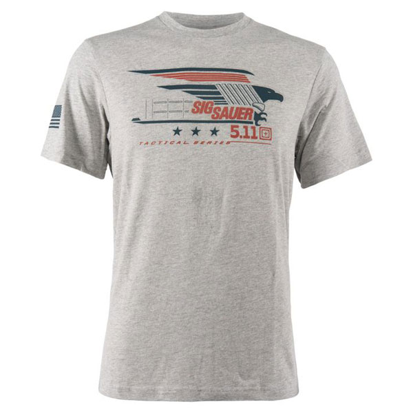 5.11 SIG SAUER SERRATED EAGLE SHORT SLEEVE TSHIRT - GRAY