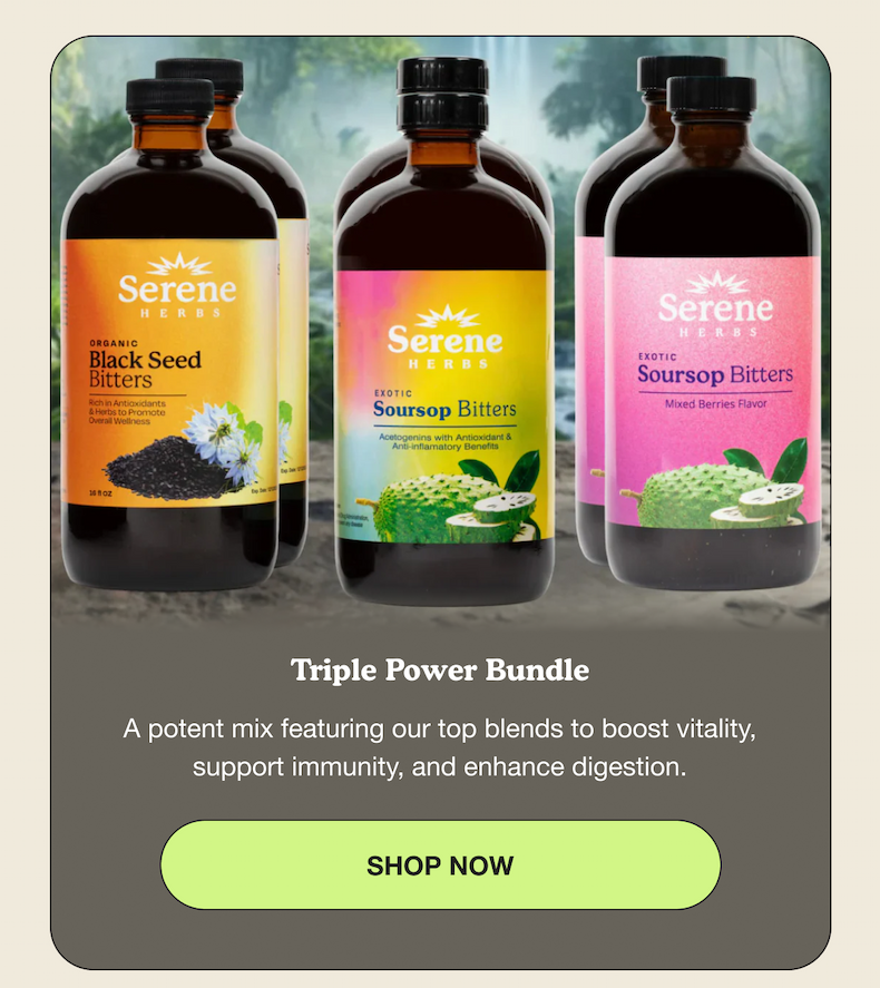 Triple Power Bundle | A potent mix featuring our top blends to boost vitality, support immunity, and enhance digestion. | Shop Now