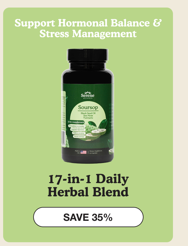 Support hormonal balance and stress management | 17 in 1 daily herbal blend 