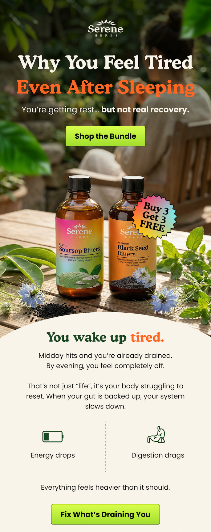 Herbal blend designed to support gut health and energy