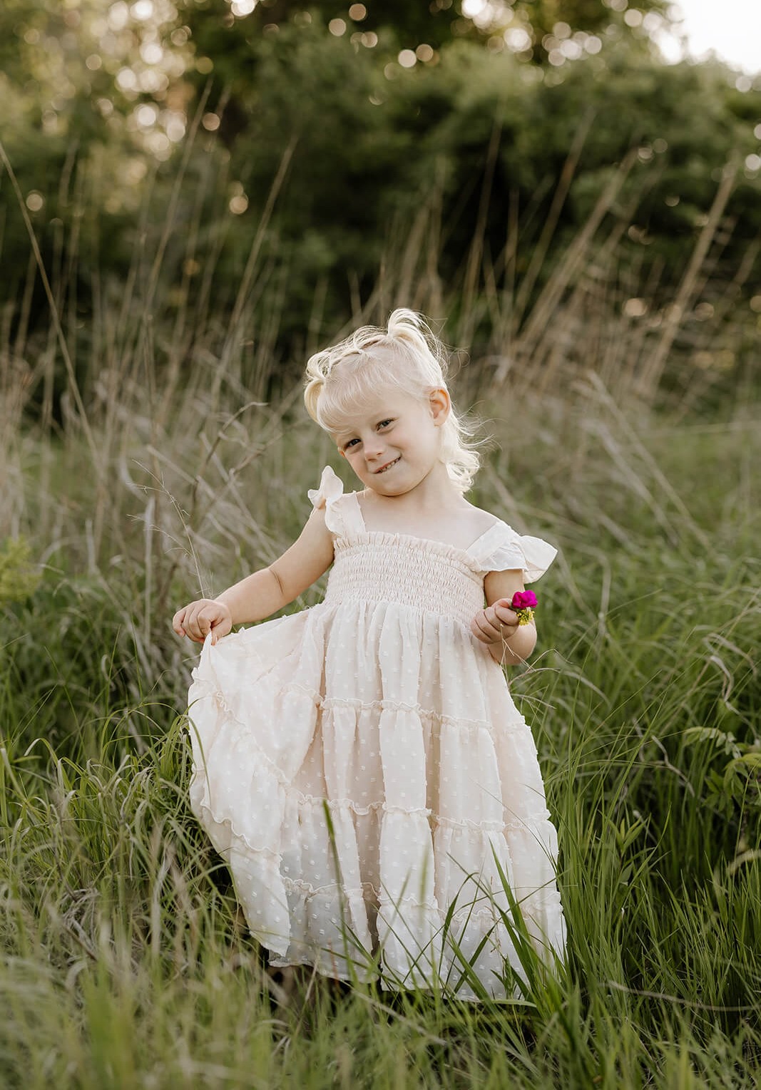 Pia Dress (natural swiss dot)