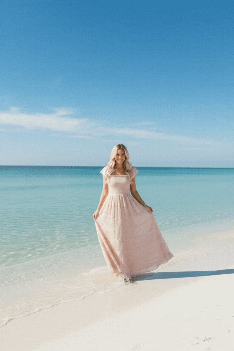 Women's Marabella Dress (soft pink chiffon)