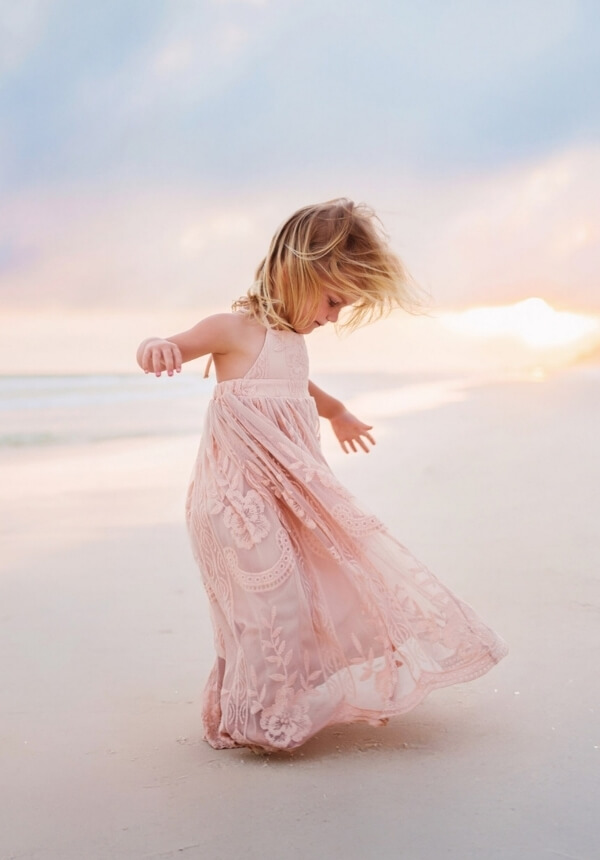 Madeline Lace Dress (natural pink)
