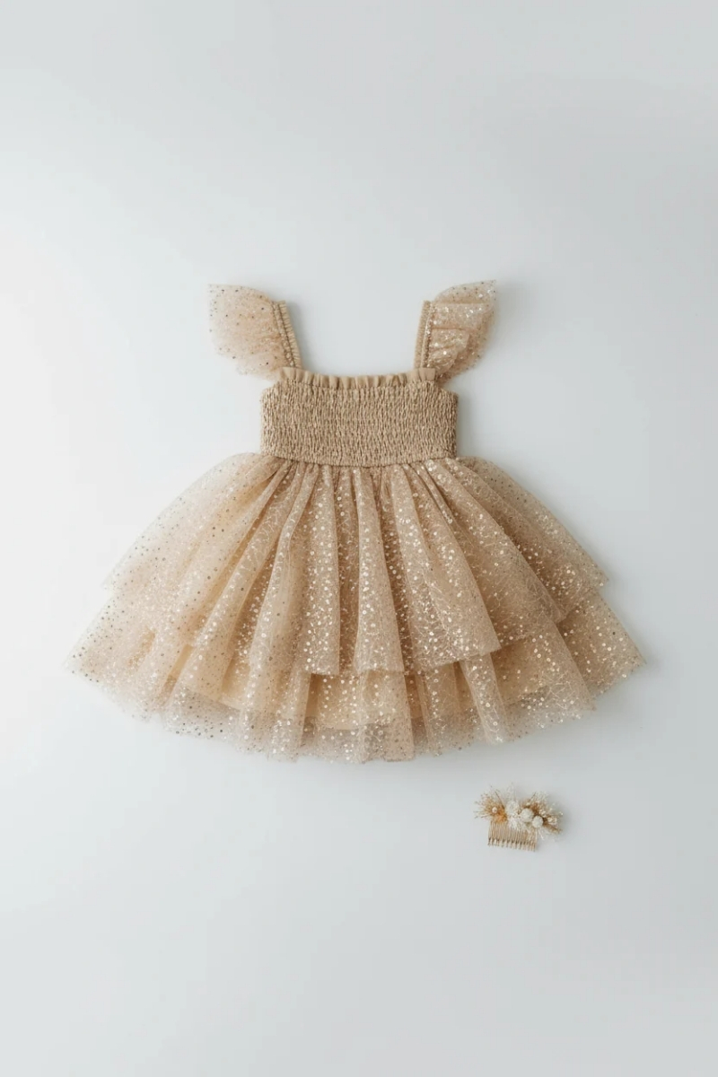 Juliet Dress (sequin gold tulle)