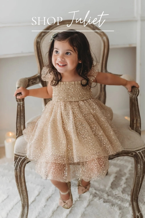Juliet Dress (sequin gold tulle)