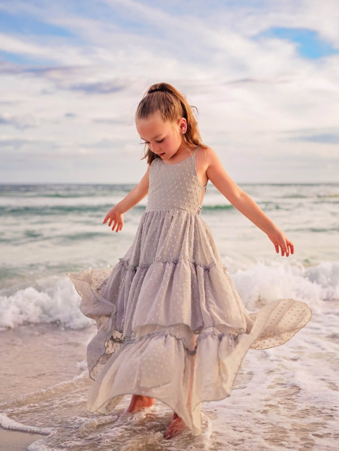 Wendy Dress (sage swiss dot)