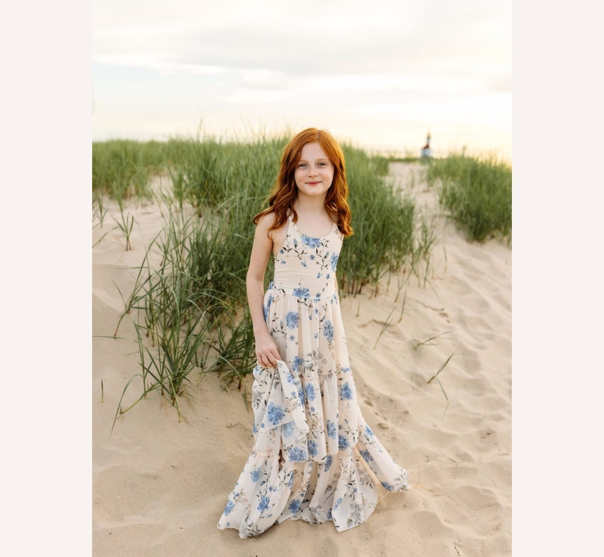 Wendy Dress (floral blue chiffon)