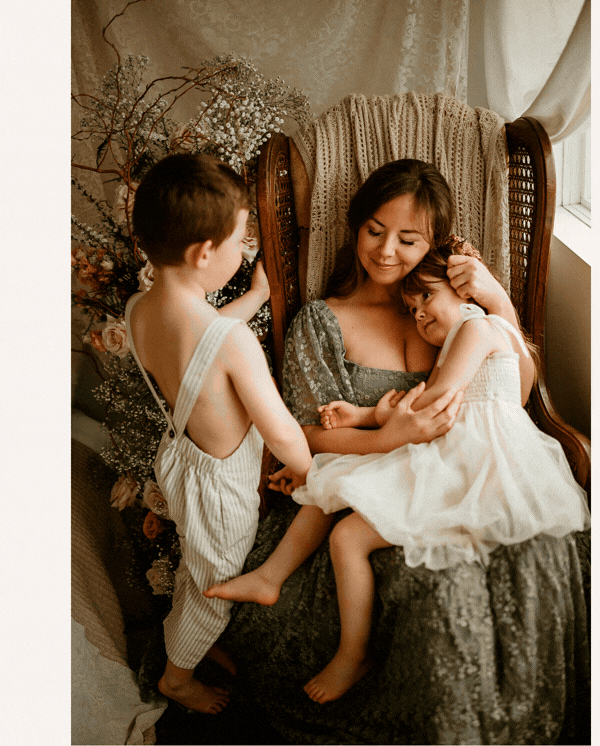Grady Romper (desert pinstripe linen)