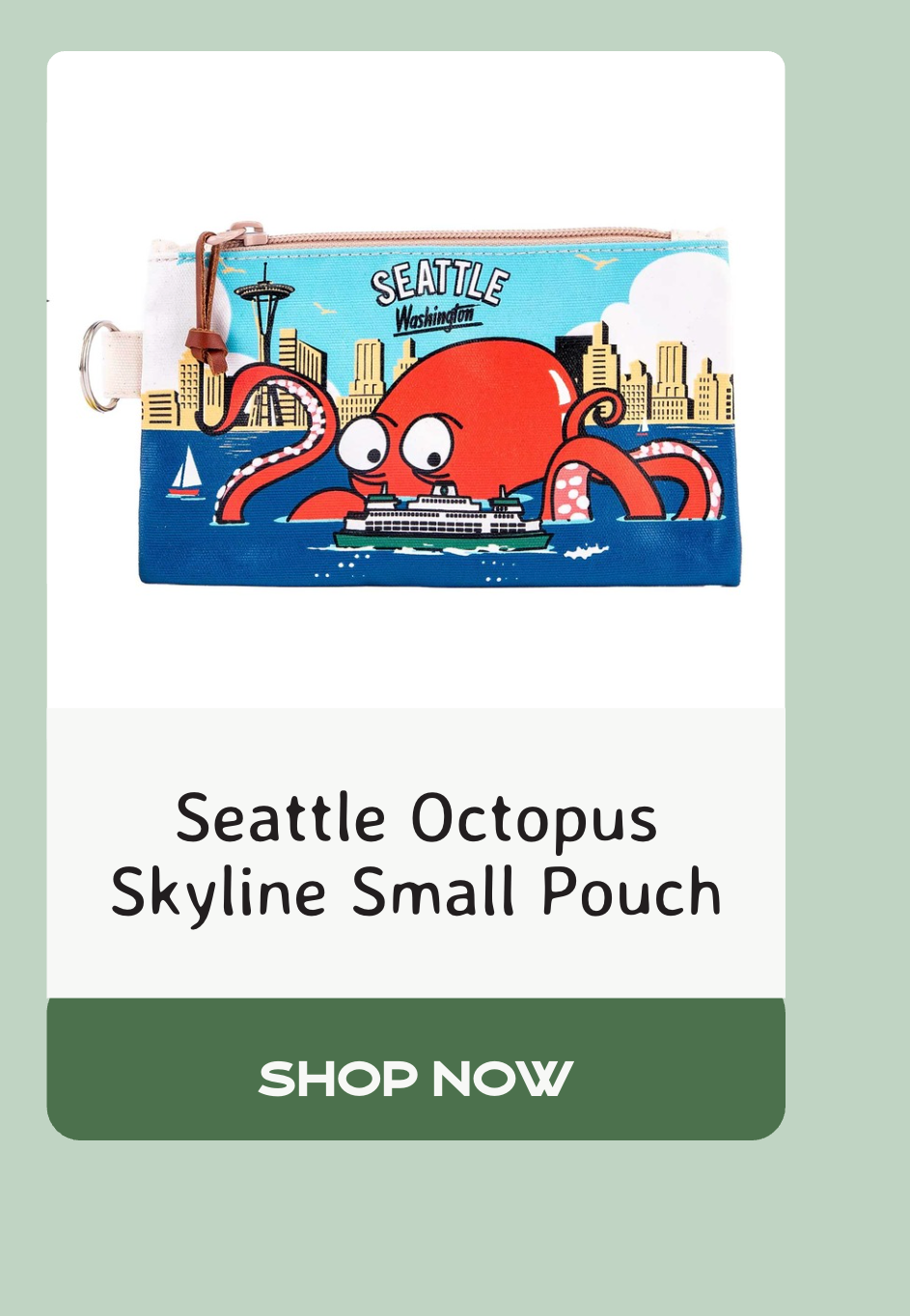 Seattle Octopus Skyline Small Pouch