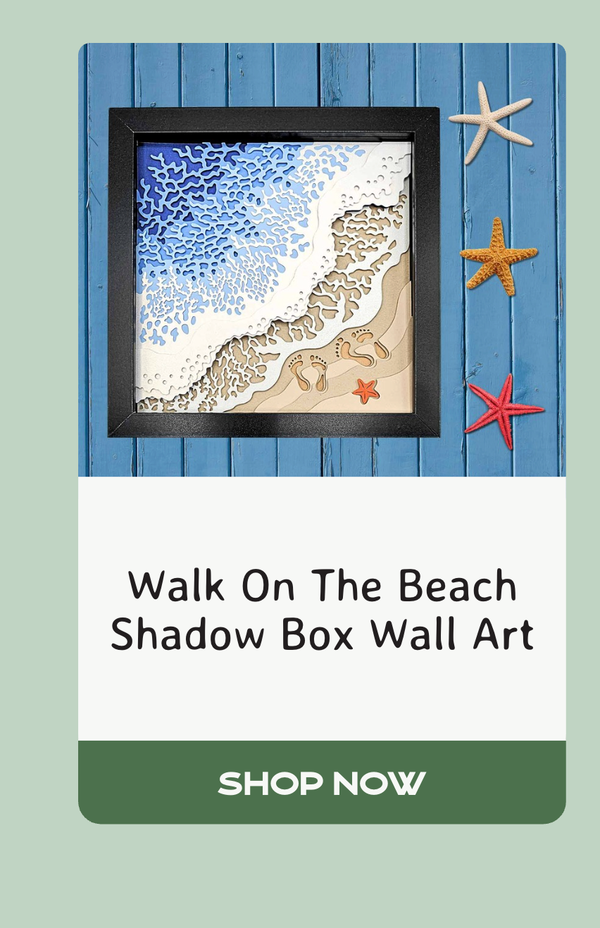 Walk On The Beach Shadow Box Wall Art