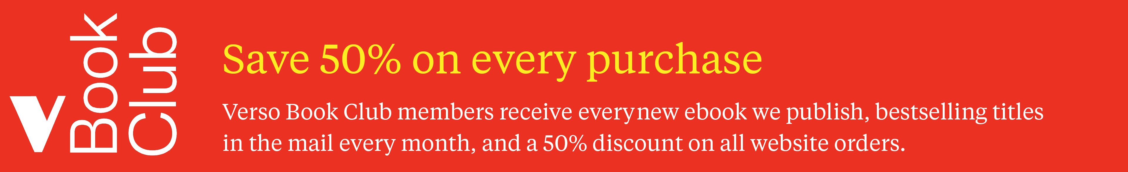 a banner ad for the Verso Book Club
