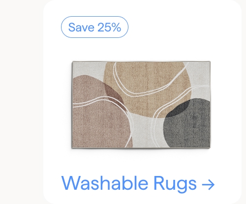 Save 25%. Washable Rugs.