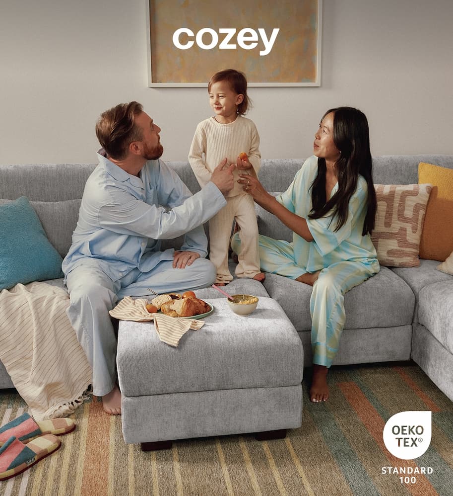 Clean comfort, certified. Relax knowing your home is as safe as it is comfortable with OEKO-TEX® Standard 100 certification on all Cozey fabric covers and washable rugs. Shop now.