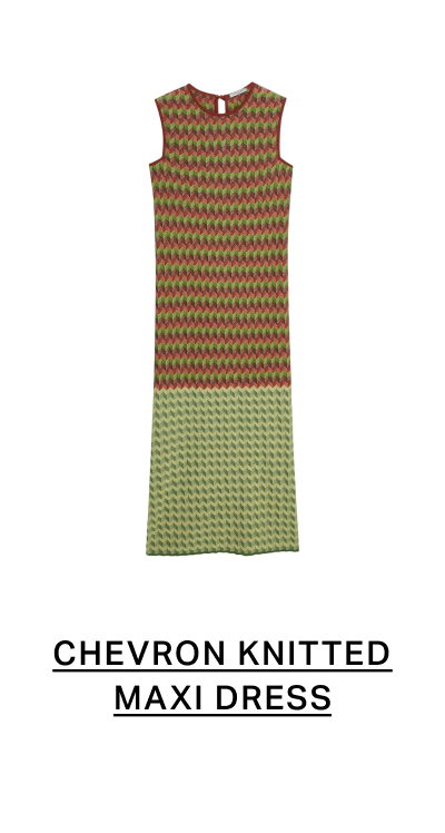Chevron Knitted Maxi Dress