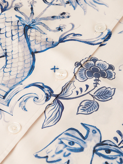 Scotch & Soda x Royal Delft Printed Short-Sleeved Camp Shirt