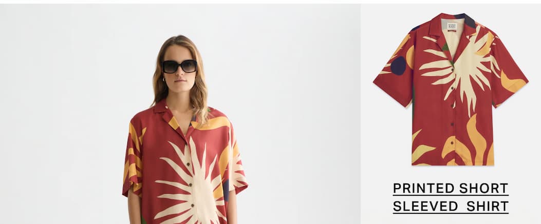 Printed Short Sleeved Relaxed Fit Shirt